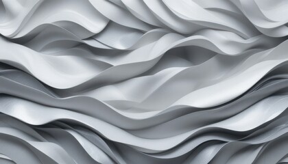 Fototapete - Elegant Silver and Gray Paper Wave Abstract Background Texture