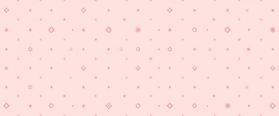 Wall Mural - Delicate pink pastel background with repeating diamond and star shapes A cute, festive pattern, magical, diamond