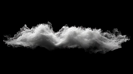 Wall Mural - abstract cloud shape on black background. possible use for digital art, or nature imagery