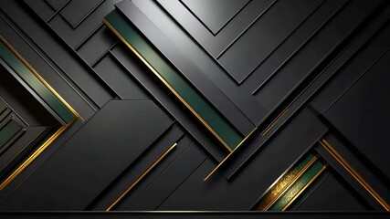 Abstract geometric wall design with dark colors and gold accents.  A modern,  stylish, and sophisticated backdrop