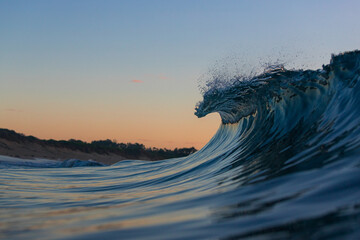 Wall Mural - Beautiful glassy wave in the morning.