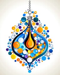 Poster - Stunning colorful chandelier with bubbles creating a captivating atmosphere in a luxurious setting