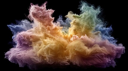 Poster - A mesmerizing display of multi-colored smoke swirling together creating an ethereal atmosphere
