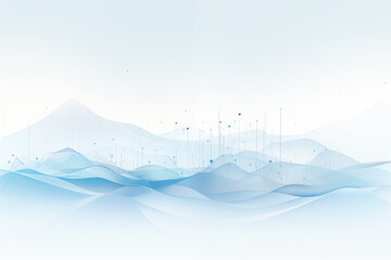 Aufkleber - abstract blue and white landscape with geometric shapes and soft gradient background design art