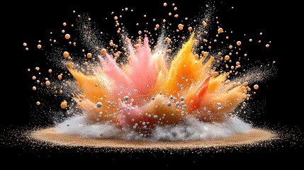 Poster - Dynamic splash of orange and yellow paint creating an abstract expression of color and energy