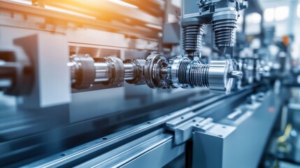 Poster - A large manufacturing plant specializing in high-precision aerospace components.