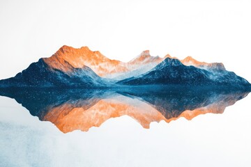Wall Mural - Surreal mountain range reflected in a starry lake, creating a dreamy, abstract landscape.