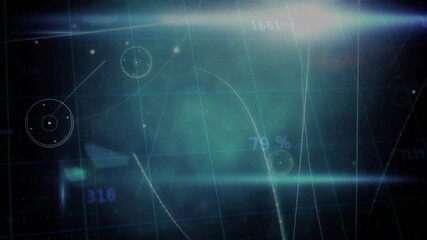 Poster - Animation showing abstract digital interface with percentages and circular data elements