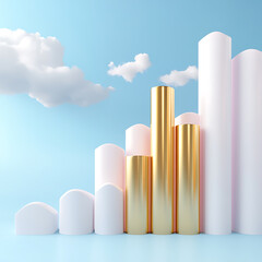 Poster - Analyzing business growth trends through statistical visualization graphics in a modern office environment
