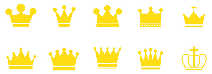 Crown icon set. crown vector icon