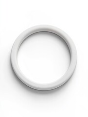 Leinwandbilder - White Ring on a White Background, Minimalist Style, Simple and Clean