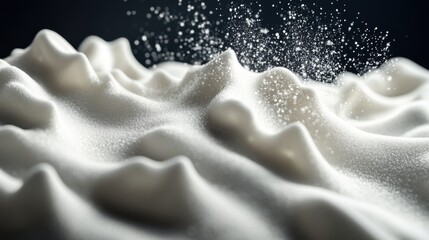 Poster - a close-up image showcasing textured white surfaces with sparkling elements, resembling a snowy or f