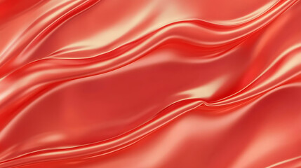Poster - Flowing red silk fabric studio textile imagery elegant environment close-up view luxury concept