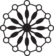 Poster - Abstract circular network graphic design