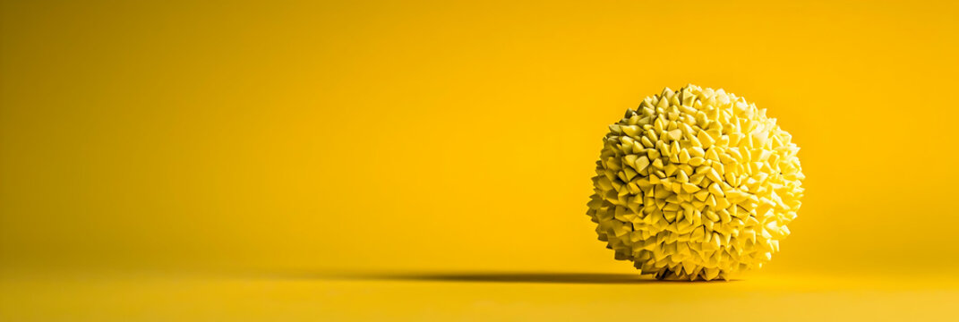 Textured Yellow Sphere on Yellow Background