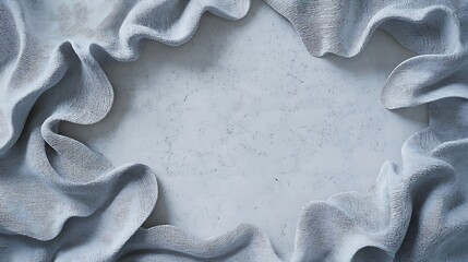 Poster - Abstract Grey Fabric Draped Around White Background