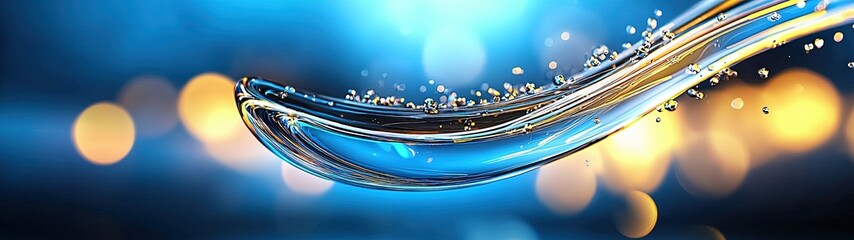 Poster - Abstract Illustration of Glowing Particles in Water with High Detail and Vibrant Color Gradients for Use in Digital Backgrounds and Designs