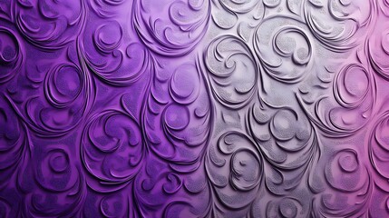 Poster - Decorative swirling patterns in varying shades of purple and white