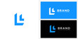 © JustPrint - Modern Blue Double L Letter Logo Design Branding Identity