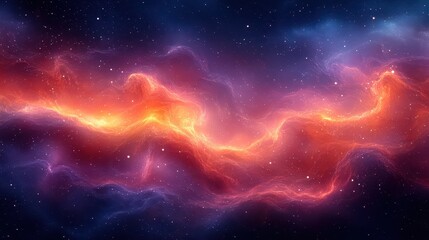 Fototapete - Abstract Digital Artwork of Silk Fabric with Dynamic Patterns Evoking Celestial Elements in Vivid Colors and Energetic Flow
