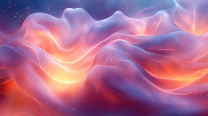 Fototapete - Digital Rendering of Silk Fabric with Swirling Patterns in Vibrant Colors and Soft Textures, Abstract Background for Modern Art Designs