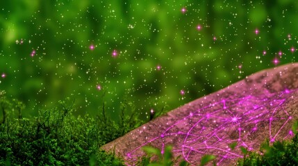 Fototapete - Detailed Realistic Seamless Star Chart Pattern Integrated with Nature in an Abstract Context for Artistic and Creative Projects