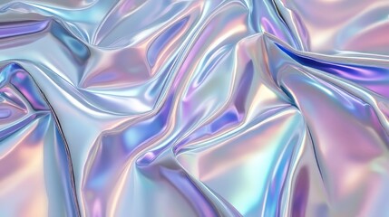 Poster - Iridescent folds shimmer, catching light, transforming surfaces. A spectrum of ethereal colors and hypnotic texture.