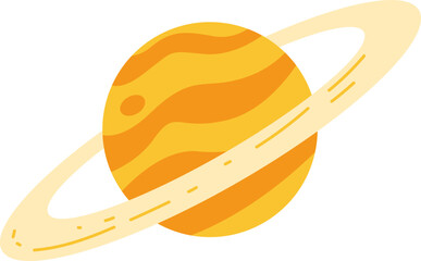 Wall Mural - Bright orange and yellow planet with rings resembling Saturn
