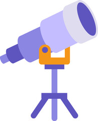 Wall Mural - Illustration of a purple and orange telescope on a tripod