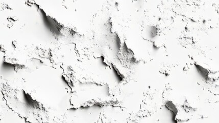Poster - Layered White Texture: Abstract patterns created by texture depth with varied shadows and contours.