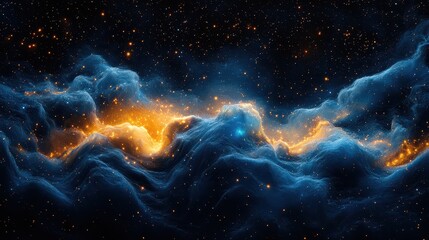 Fototapete - Stunning celestial map design transformed from vibrant silk fabric featuring swirling colors and luminous star-like elements in deep space