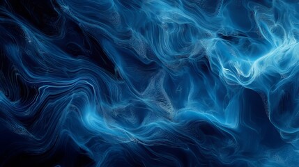 Poster - Abstract flowing blue textures evoke ethereal water or cosmic clouds, creating a sense of depth and movement