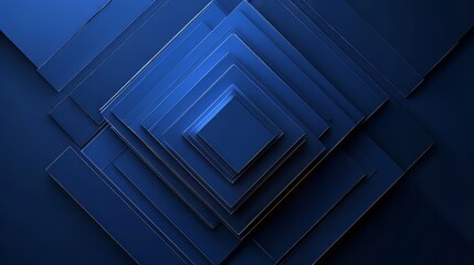 Poster - Abstract composition of blue geometric shapes, creating a layered, modern, and visually appealing design.