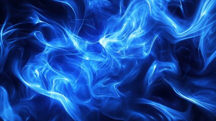 Poster - Abstract flowing blue energy, light streaks and waves of motion creating a vibrant, dynamic pattern.