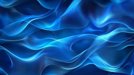 Poster - abstract depiction of layered, flowing blue fabric creating an ethereal, calming, and futuristic sce