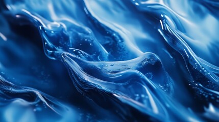 Poster - Waves of cool blue, liquid motion, capturing light in a dynamic dance. Fresh, clean, water texture background