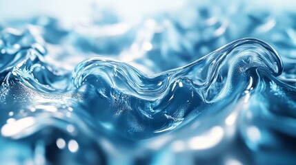 Poster - Close-up of a wave with smooth, transparent water, capturing the play of light and dynamic movement.