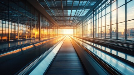 Poster - A wide-angle shot of a clean factory floor with rows of machinery, conveyor belts, and large windows letting in natural light. The space is empty, creating a sense of potential for productivity.