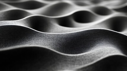 Poster - Abstract Black Textured Wavy Surface Design