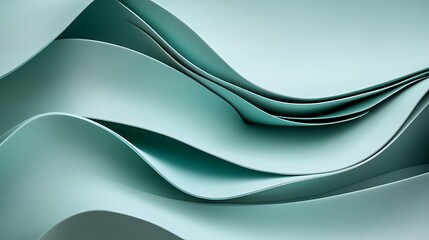 Poster - Abstract layers of elegant curves forming smooth undulating shapes