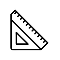 Poster - Triangular Ruler Outline Design on Clear Background  
