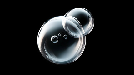 Aufkleber - Abstract Bubbles Flowing Upward on Black Background