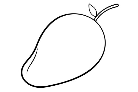 Mango with a smooth curve line art vector illustration.