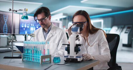 Aufkleber - Scientists conducting research on a vaccine for the coronavirus
