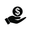 © Fahimaakter - Money in hand icon symbol vector on white background dollar vector