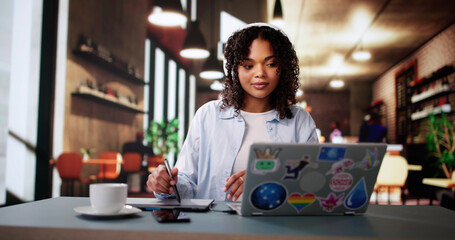 Poster - African American Designer Using Laptop Computer