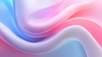 Poster - Abstract Pastel Wave Background: Soft Lilac and Pink Fluid Design