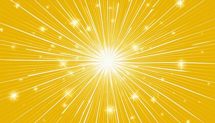 Aufkleber - golden sunburst radial background with sparkling light effects, vintage comic style explosion, dynamic energy burst design

