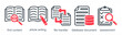 © popcornarts - A set of 5 business icons as find content, article ariting, file transfer
