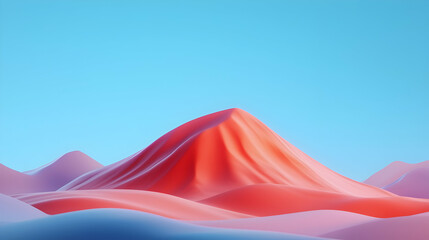 Poster - Abstract Red And Blue Gradient Landscape